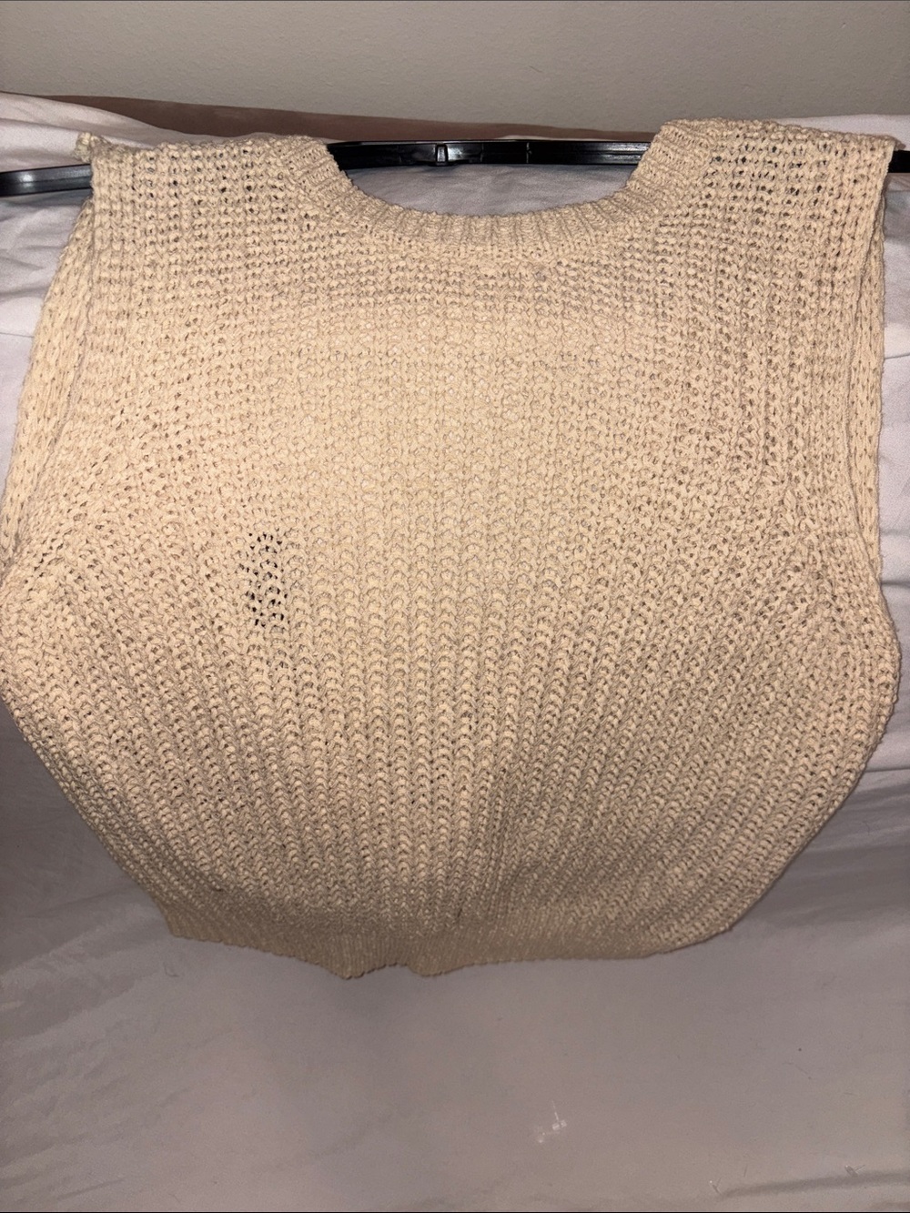 Greylin Sleeveless Scoop-Neck Knit Vest in Beige